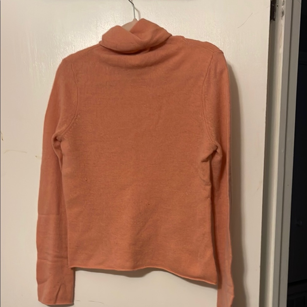 Magaschoni Orange Cowl Neck Sweater Soft Knit Classic